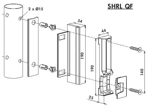 Sicherheitsanschlag für Rundrohr, silber