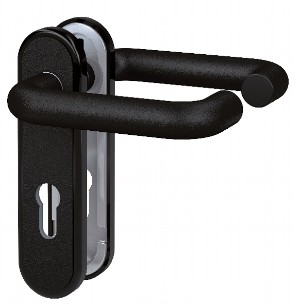 Feuerschutz-Garnitur, Drücker/Drücker, schwarz