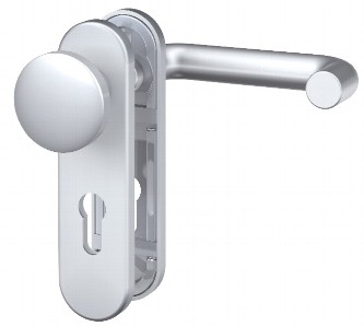 Feuerschutz-Garnitur, Drücker/Knauf, ALU oval ZT/FS 2100