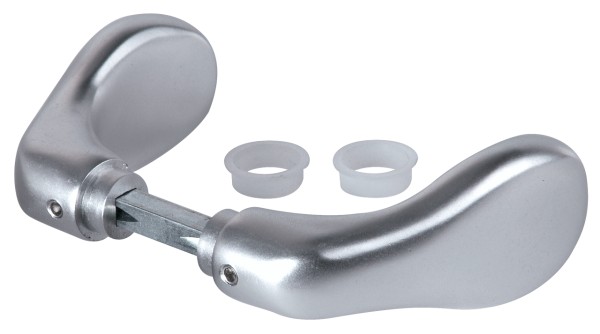 Alu Drückerpaar Löffelform, mit Vierkant 8x60mm