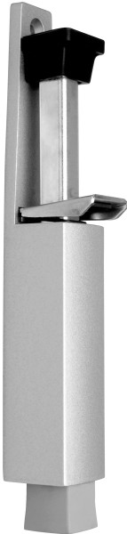 Türfeststeller, Hub 60mm, silber lackiert