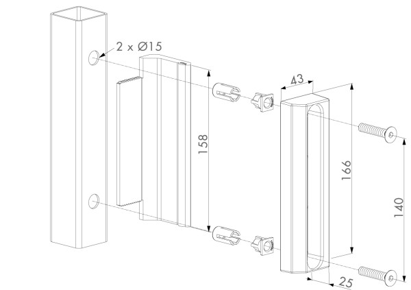 Anschlag SAKL-QF tannengrün für Industrietorschloss