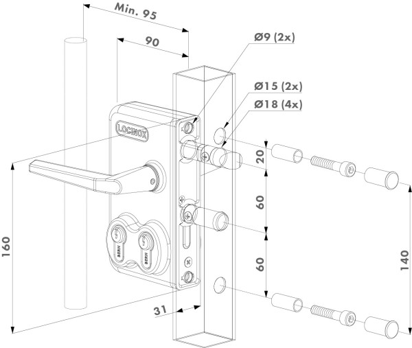 ANSCHRAUBSCHL.2PZ,40MM,ANTHRAZIT