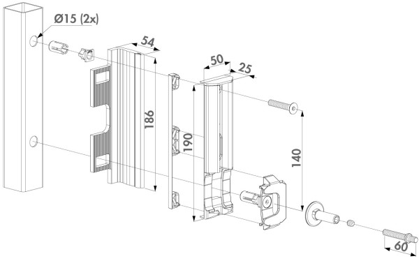 Sicherheitsanschlag anthrazit für Industrietorschlos 40-60mm