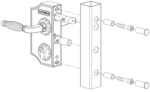 Ziergitterschloss, groß, 60-80mm, anthrazit