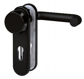 Feuerschutz-Garnitur, Drücker/Knauf, schwarz