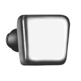 Türknopf-Lochteil, gerade, eckig, Alu silber eloxiert AMF