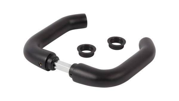 Drückerpaar aus schwarz eloxiertem Aluminium