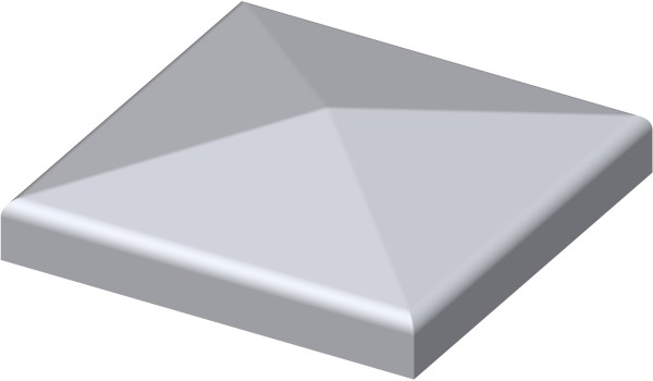 Quadratische Kappe mit Rand 40x40mm, blank