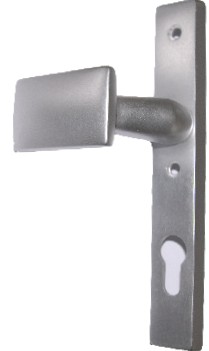 Gekröpfter Knopf, fest auf Langschild,92er, links