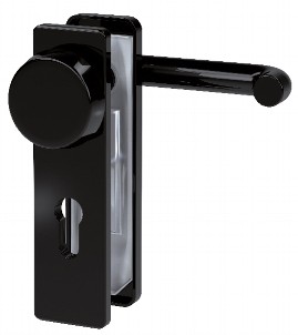 Feuerschutz-Garnitur, Drücker/Knauf, schwarz